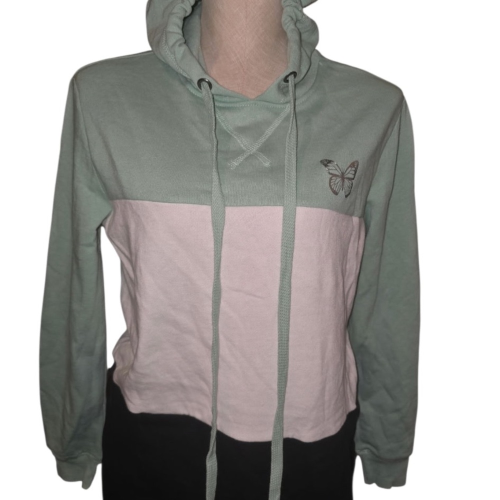 No Boundaries Green and Pink Hoodie